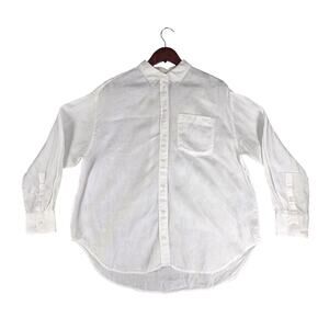 J.CREW MENS BAIRD MCNUTT IRISH LINEN OVERSIZED SHIRT SIZE MP WHITE LONG SLEEVE